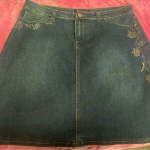 Y2K rhinestone size 12 midi skirt